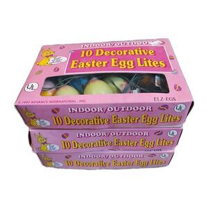Vintage '97 Decorative Easter Egg String Lites Original Box Lights 10 per Strand